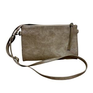 Joy Susan clutch convertible crossbody bag purse floral tan grey travel GUC